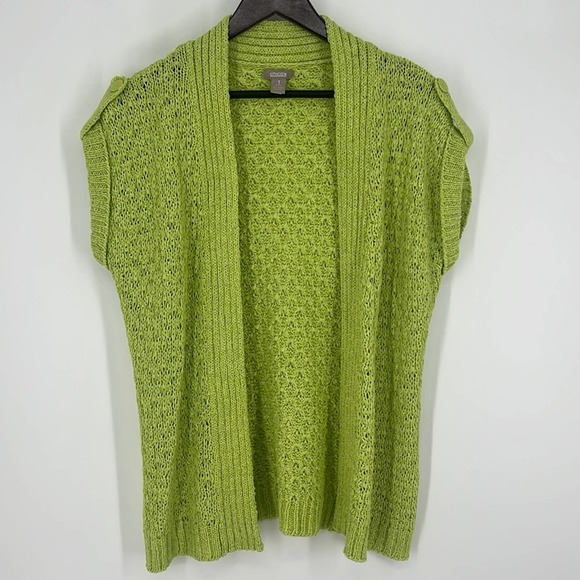 Chico's Tops - Chico’s Size 1 Lime Green Knit Sweater Vest - Shirt Blouse Top Summer Casual